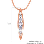 Weiße Zirkonia Halskette, ca. 70 cm, roséfarben