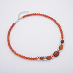 Rote Achat Halskette, ca. 45 cm, ca. 120,00 ct