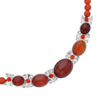 Rote Achat Halskette, ca. 45 cm, ca. 120,00 ct