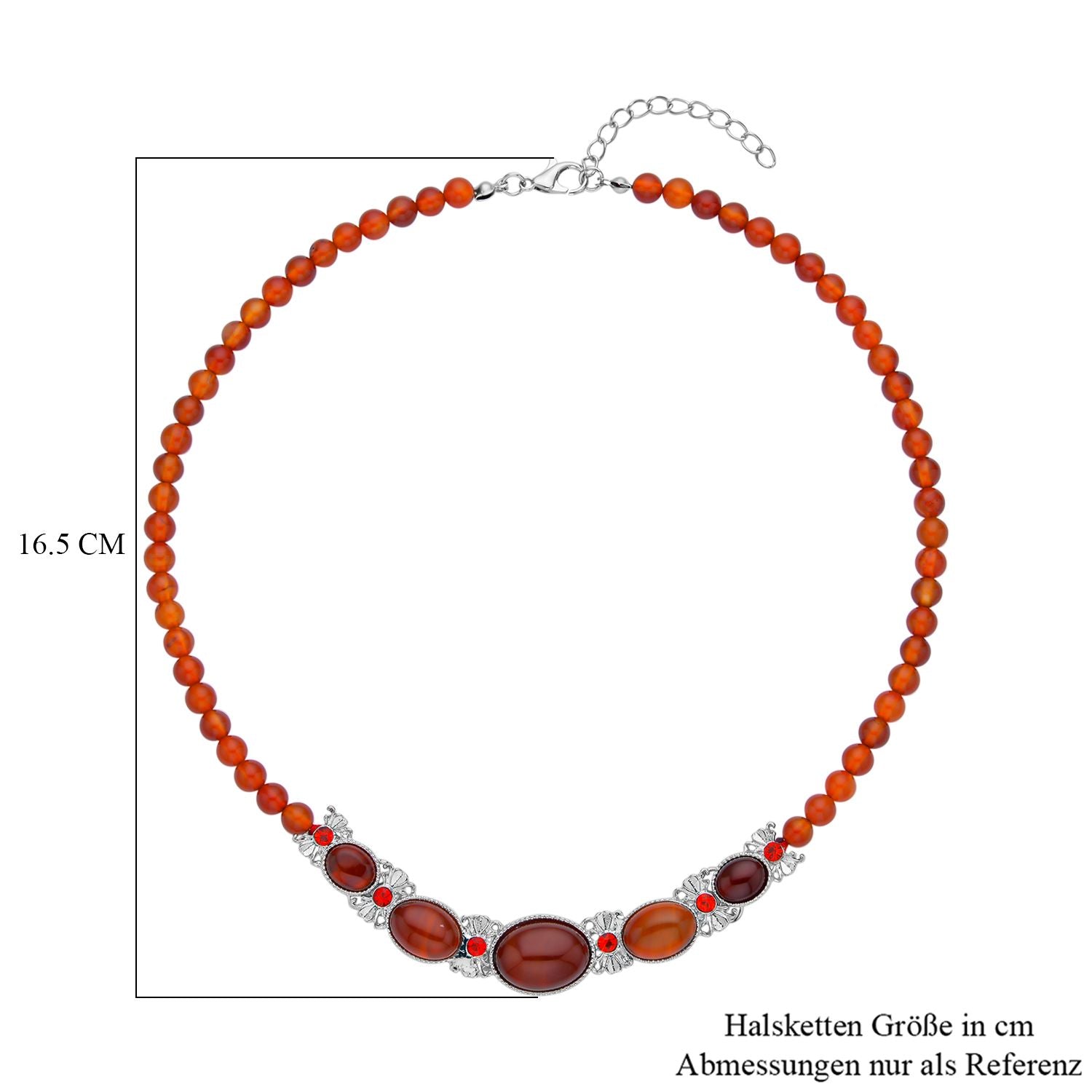 Rote Achat Halskette, ca. 45 cm, ca. 120,00 ct
