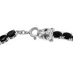 Schwarzer Spinell Halskette ca. 45 cm 925 Silber platiniert ca. 54.99 ct