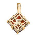 Mosambik Granat, weißer Zirkon Anhänger, 925 Silber vergoldet ca. 2.85 ct