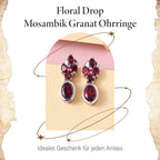 Natürliche Mosambik Granat Ohrringe, 925 Silber platiniert ca. 3.30 ct