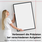 Multifunktionales Laser-Wasserwaage-Set mit Maßband, 3 Libellen & 3 Laserlinienmodi, inkl. Batterien, 18,8x3,5x6,3 cm