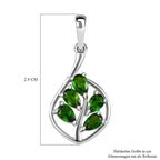 Natürlicher Chromdiopsid Anhänger, 925 Silber platiniert ca. 1.00 ct