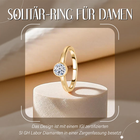 LUXURIANT DIAMOND - Lab-grown Diamant Ring, IGI zertifiziert SI G-H, 585 Gelbgold (Größe 20.00) ca. 0.50 ct