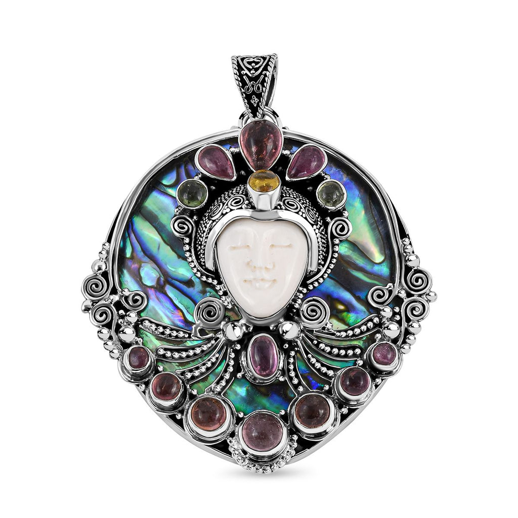 Royal Bali Kollektion - Mehrfach-Turmalin Anhänger, 925 Silber ca. 13,23 ct
