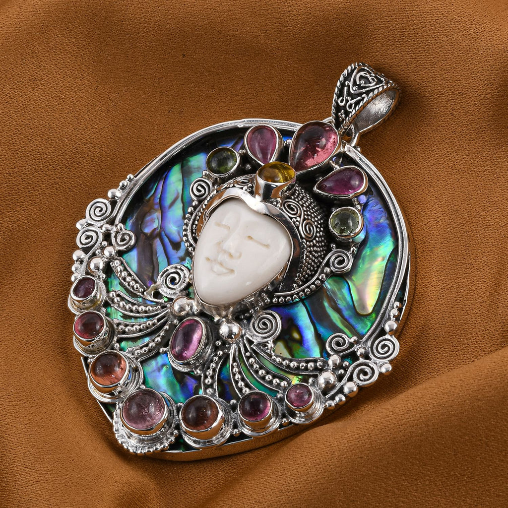 Royal Bali Kollektion - Mehrfach-Turmalin Anhänger, 925 Silber ca. 13,23 ct