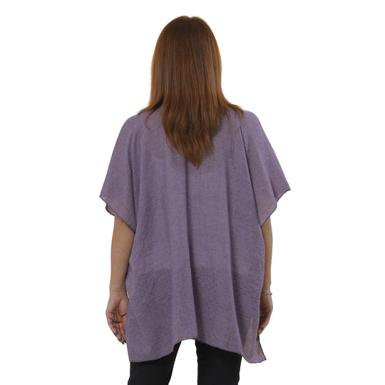 TAMSY - bedruckter Kimono, One Size, lila floral