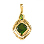 Natürlicher Chromdiopsid Anhänger 925 Silber vergoldet ca. 1.24 ct