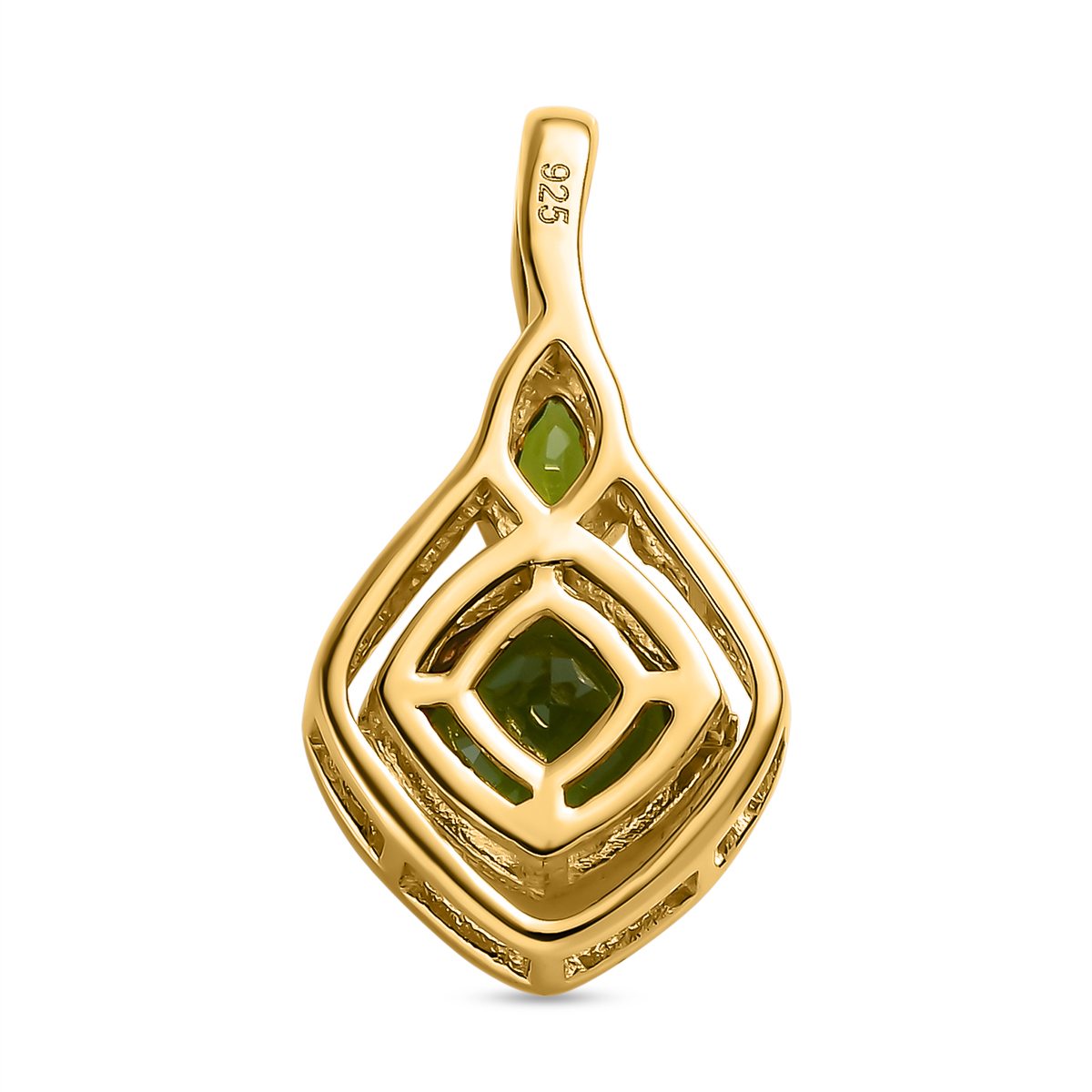 Natürlicher Chromdiopsid Anhänger 925 Silber vergoldet ca. 1.24 ct