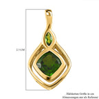 Natürlicher Chromdiopsid Anhänger 925 Silber vergoldet ca. 1.24 ct