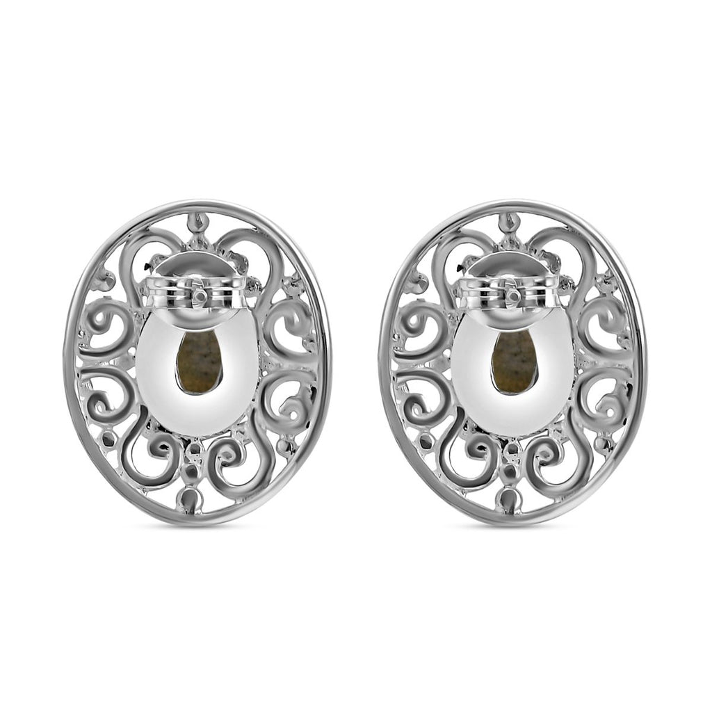 Labradorit Ohrringe 925 Silber ca. 2.77 ct