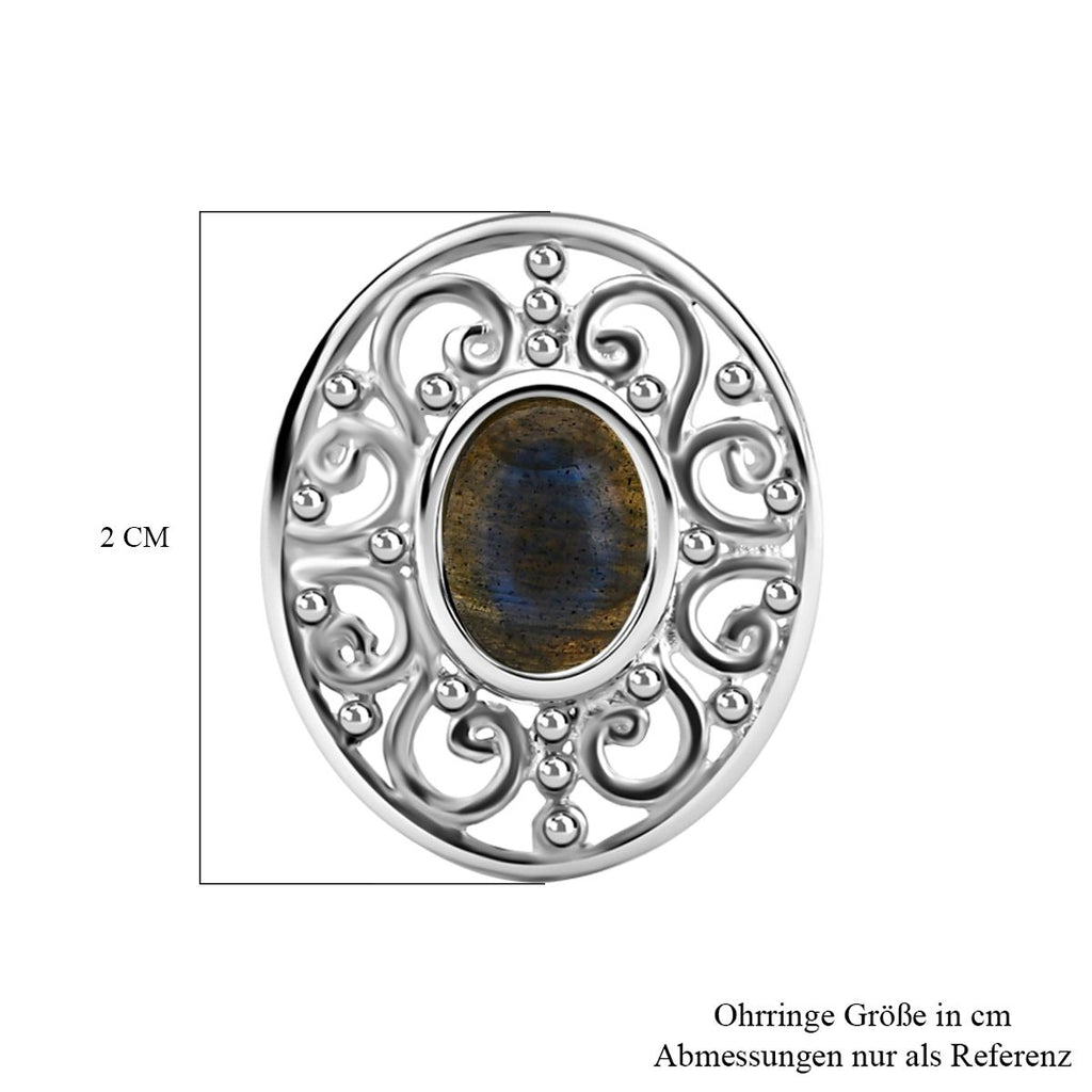 Labradorit Ohrringe 925 Silber ca. 2.77 ct
