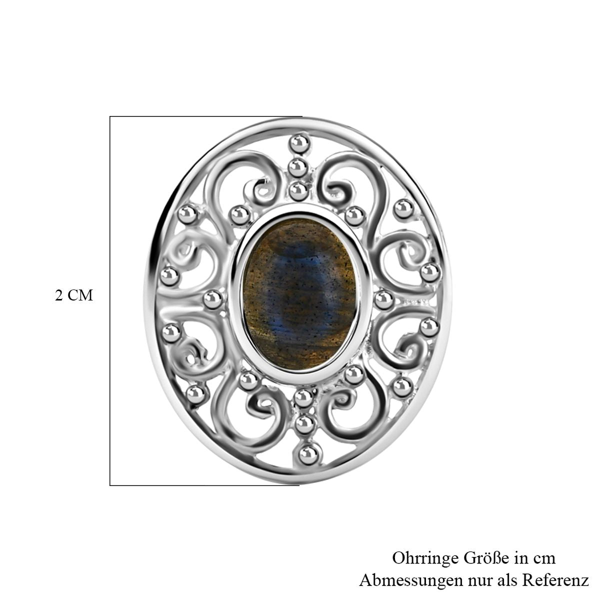 Labradorit Ohrringe 925 Silber ca. 2.77 ct