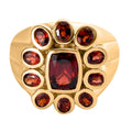 Natürlicher Mosambik Granat Ring, Messing vergoldet (Größe 17.00) ca. 3.54 ct