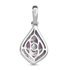 Ilakaka rosa Saphir (Fissure gefüllt) Anhänger, 925 Silber platiniert ca. 1.55 ct