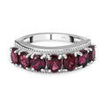 Rhodolith Granat Ring, 925 Silber platiniert (Größe 17.00) ca. 3.27 ct