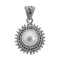 Royal Bali Kollektion - 10 mm weißer Mabe Perle-Anhänger - 1,65 ct.