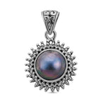 Royal Bali Kollektion - blaue Mabe Anhänger 925 Silber