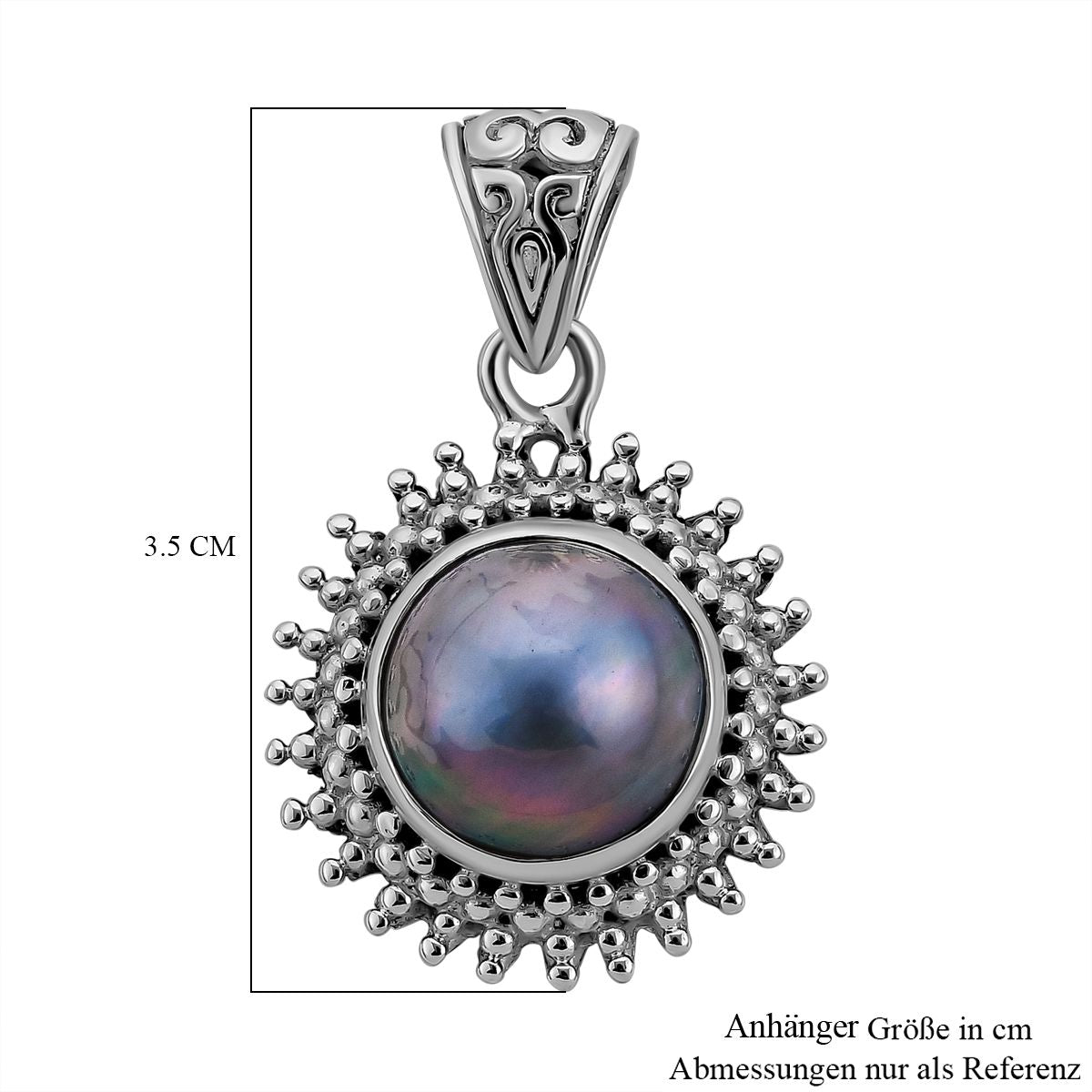 Royal Bali Kollektion - blaue Mabe Anhänger 925 Silber