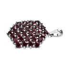 Rhodolith Granat Anhänger, 925 Silber platiniert ca. 4.48 ct