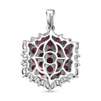 Rhodolith Granat Anhänger, 925 Silber platiniert ca. 4.48 ct