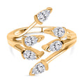 LUSTRO STELLA - feinster Zirkonia Bypass-Ring, 925 Silber vergoldet (Größe 16.00)