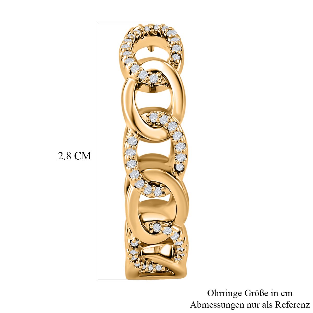 Weiße Zirkonia Creolen, Messing ca. 0.20 ct