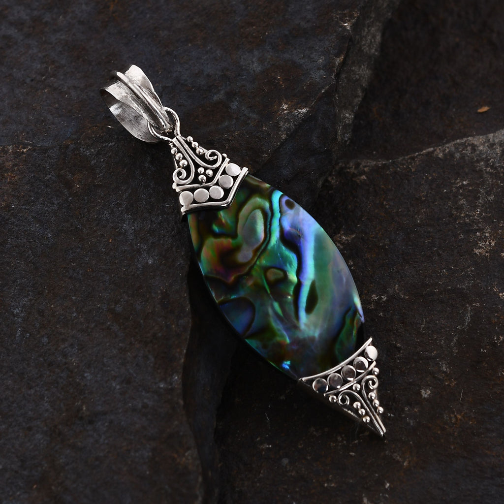 Royal Bali Kollektion - Abalone Muschel Anhänger 925 Silber