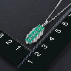 AAA Kagem sambischer Smaragd und Zirkon-Anhänger mit kette, 925 Silber rhodiniert ca. 1,81 ct