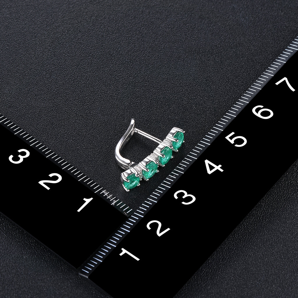 AAA Kagem Sambia Smaragd und Zirkon Ohrringe 925 Silber rhodiniert ca. 2,76 ct
