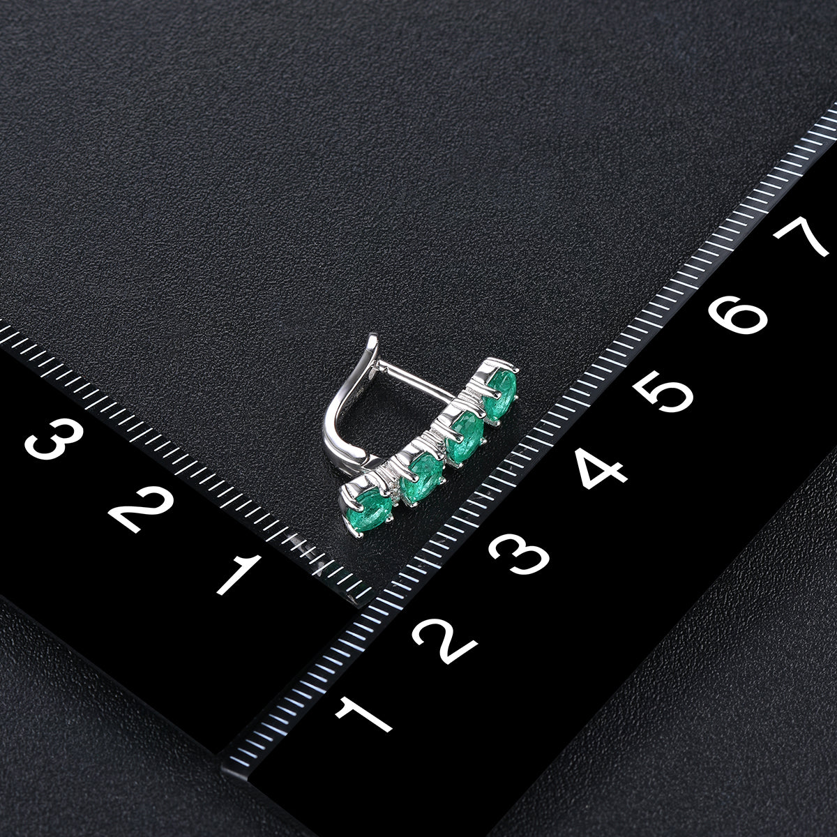AAA Kagem Sambia Smaragd und Zirkon Ohrringe 925 Silber rhodiniert ca. 2,76 ct