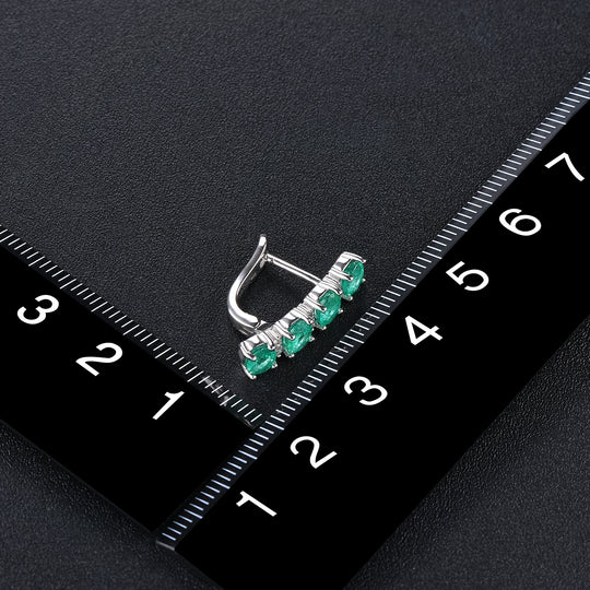 AAA Kagem Sambia Smaragd und Zirkon Ohrringe 925 Silber rhodiniert ca. 2,76 ct
