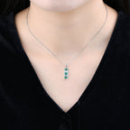 AAA Kagem sambischer Smaragd und Zirkon-Anhänger mit kette, 925 Silber rhodiniert ca. 1,36 ct