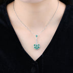 AAA Kagem sambischer Smaragd und Zirkon-Anhänger mit kette, 925 Silber rhodiniert ca. 1,60 ct