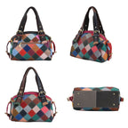 Chaos by Elsie - 100% Echtleder Patchwork Handtasche, 30x13x23, Regenbogen
