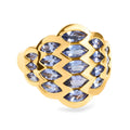 Tansanit-Ring, 925 Silber vergoldet (Größe 16.00) ca. 2,70 ct