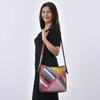 Chaos by Elsie - 100% Patchwork Echtleder Tasche mit RFID schutz, 27x30x13 cm, Patchwork