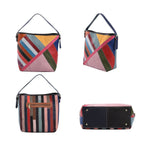 Chaos by Elsie - 100% Patchwork Echtleder Tasche mit RFID schutz, 27x30x13 cm, Patchwork