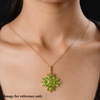 Natürlicher Peridot-Anhänger, Navetteschliff, 925 Silber vergoldet ca. 11,78 ct
