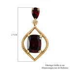 Natürlicher Mosambik Granat Ohrringe 925 Silber vergoldet ca. 6.13 ct
