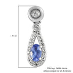 AA Tansanit und Zirkon Ohrringe 925 Silber platiniert ca. 0,87 ct
