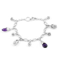 Royal Bali Kollektion - afrikanisches Amethyst-Armband, ca. 19 cm, 925 Silber