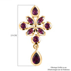 Rhodolith Granat Ohrringe, 925 Silber vergoldet ca. 2.80 ct