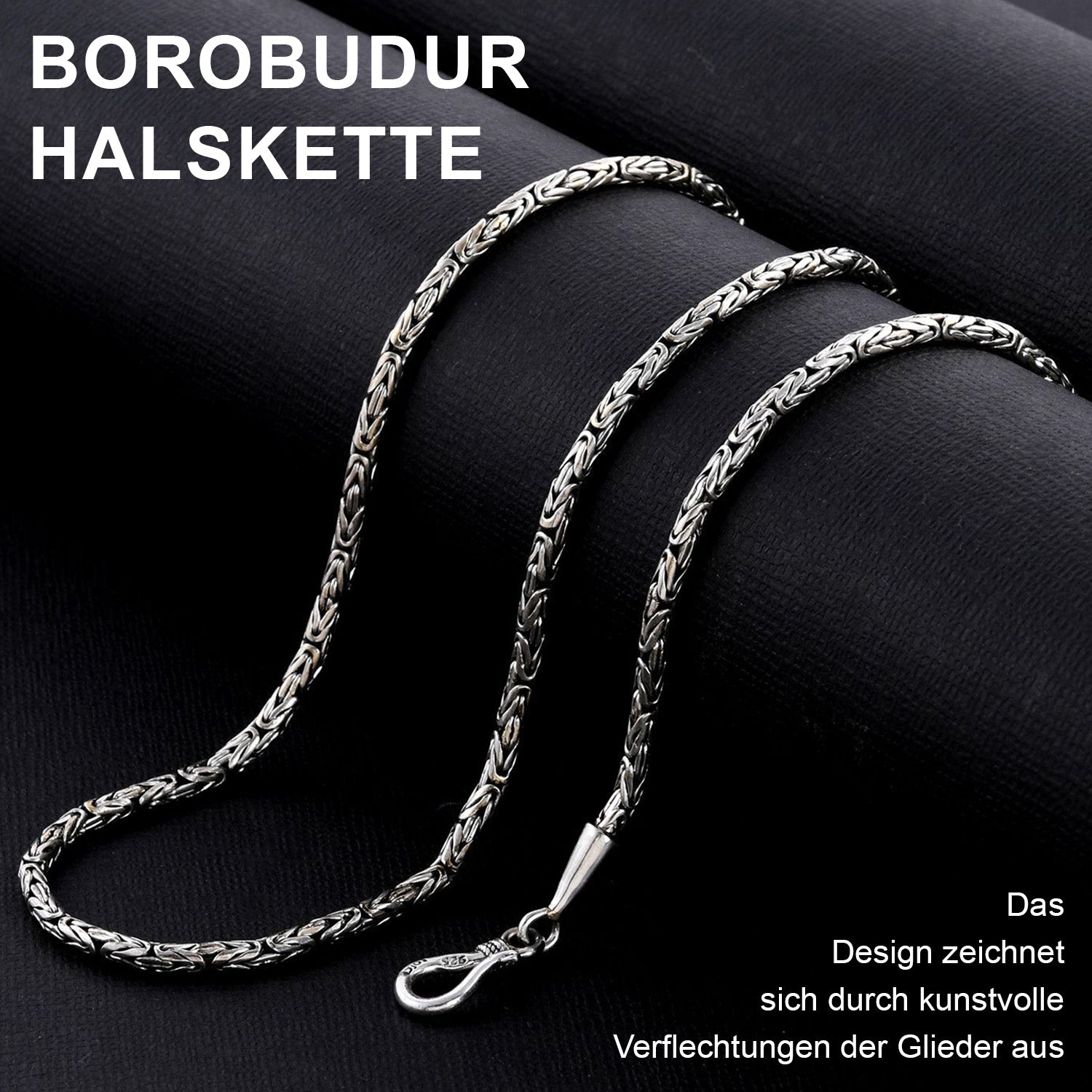 Royal Bali - Borobudur, 925 Silber Halskette ca. 60 cm ca. 25,67g