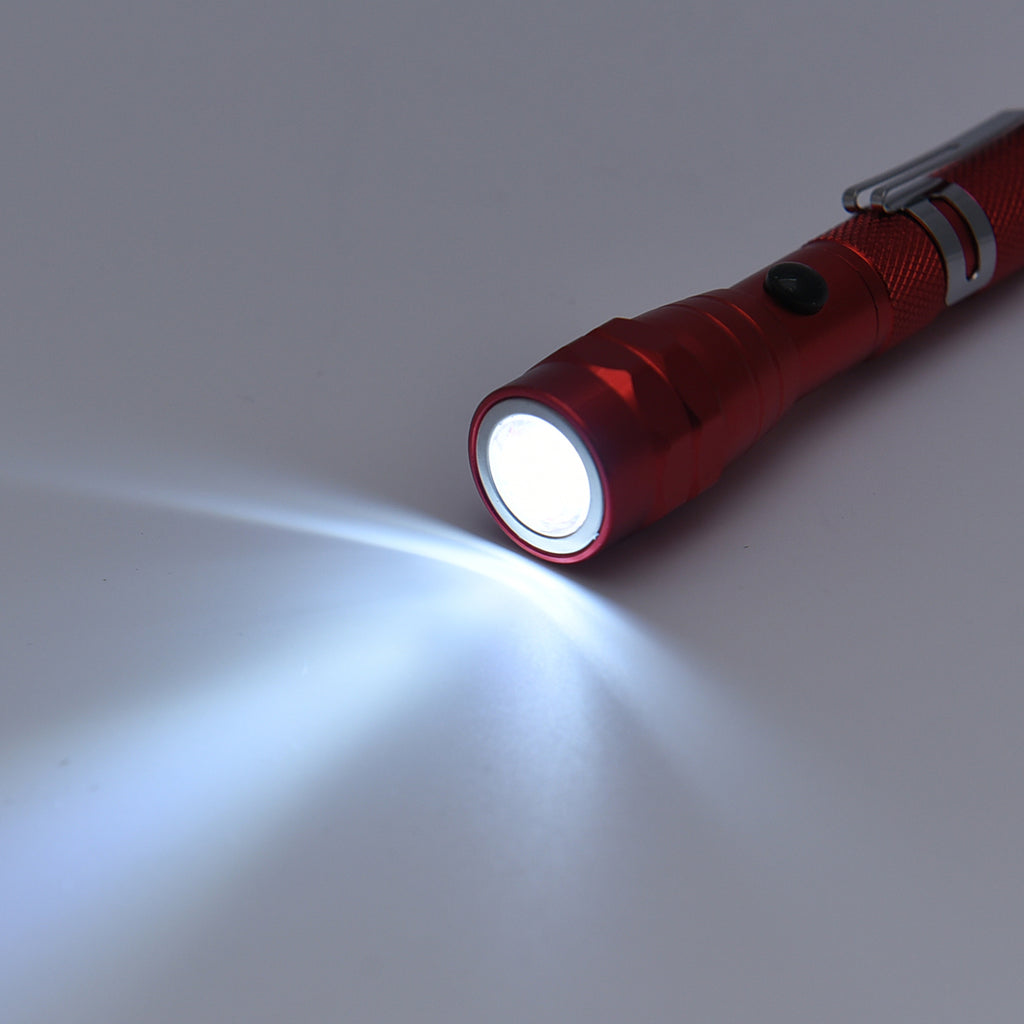 2er Set - Flexible LED Taschenlampen aus Aluminium mit Magnet, 17x2.2cm, Rot