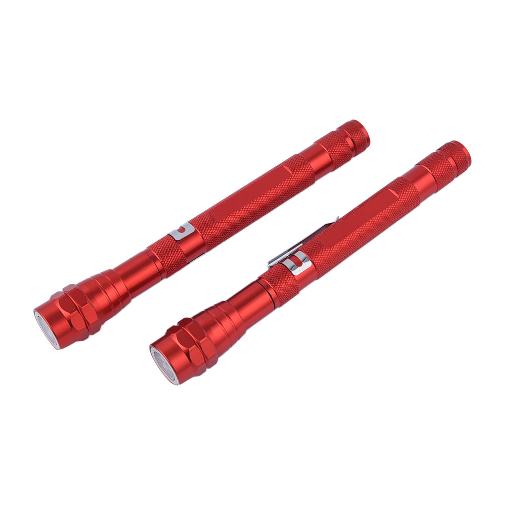 2er Set - Flexible LED Taschenlampen aus Aluminium mit Magnet, 17x2.2cm, Rot