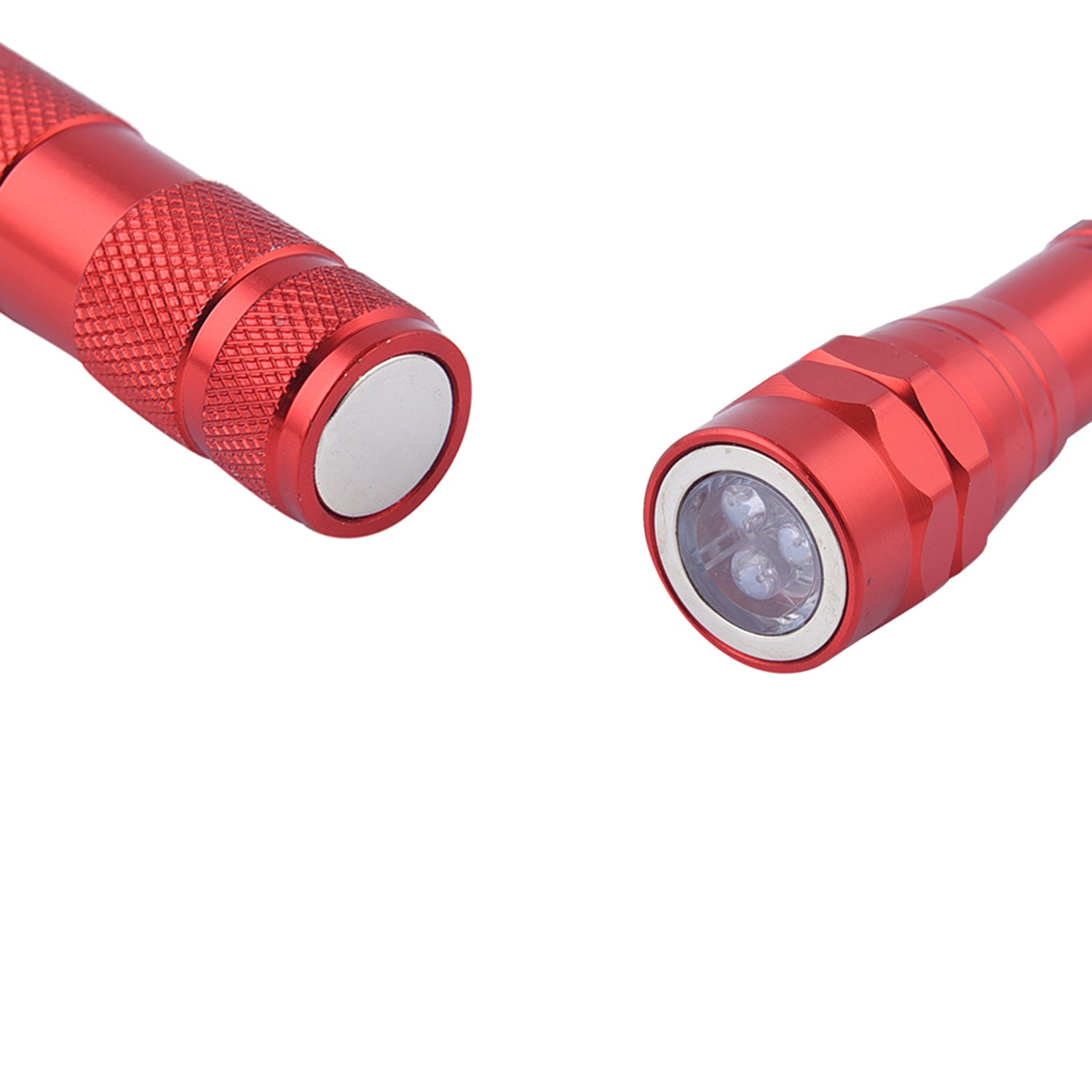 2er Set - Flexible LED Taschenlampen aus Aluminium mit Magnet, 17x2.2cm, Rot