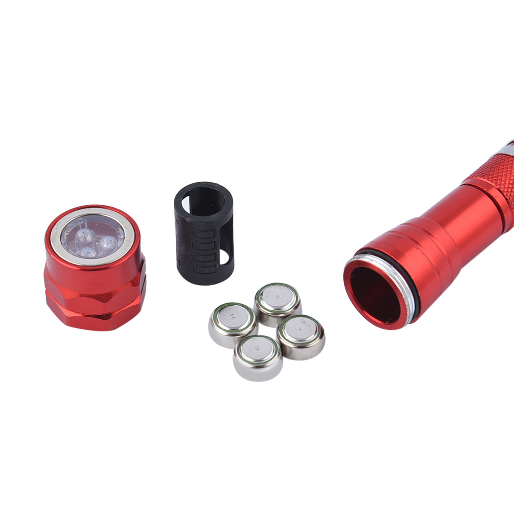 2er Set - Flexible LED Taschenlampen aus Aluminium mit Magnet, 17x2.2cm, Rot